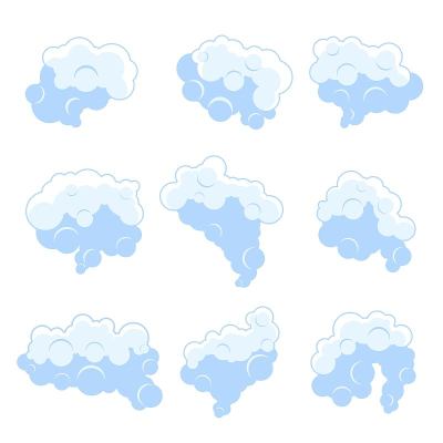一套卡通烟雾矢量插图