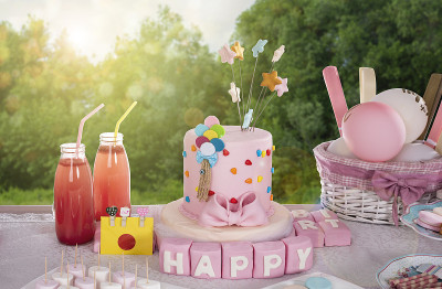 Birthday cake on the table