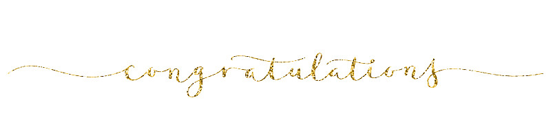 CONGRATULATIONS gold glitter calligraphy banner