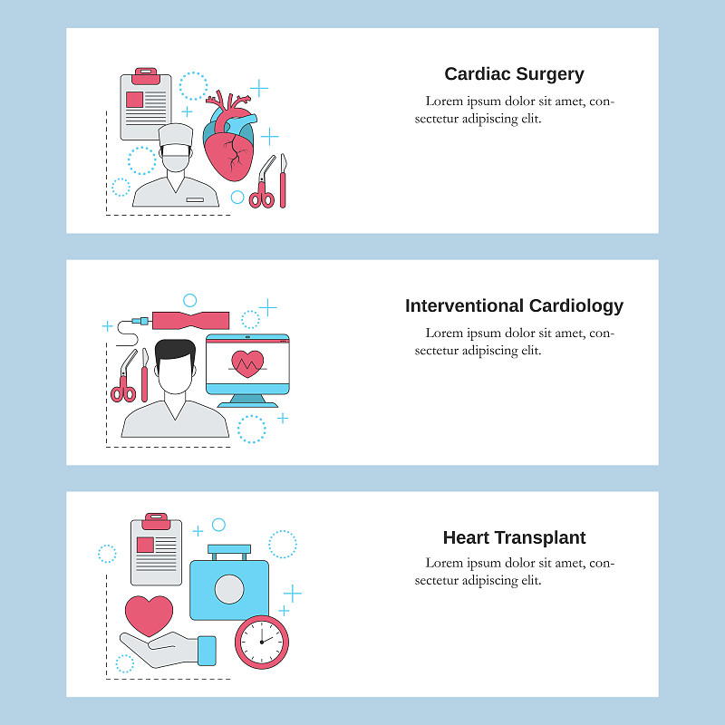 心脏外科，介入心脏病学，心脏移植。