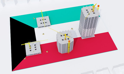 在科威特的建筑施工概念