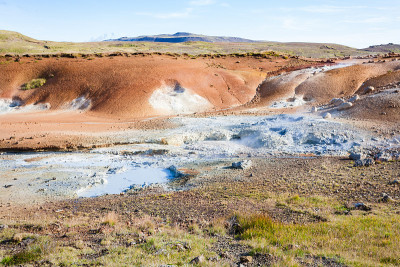 地热景观Krysuvik地区与solfatara