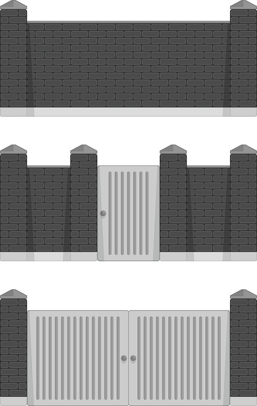 黑色的石头砖围墙。