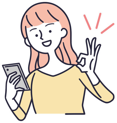 智能手机OK女人简单插图