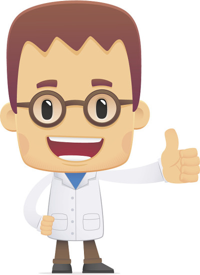 科学家。在各种姿势