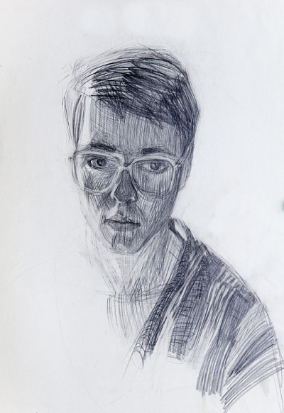 肖像画、铅笔画、素描