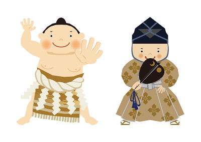 相扑手的插图。