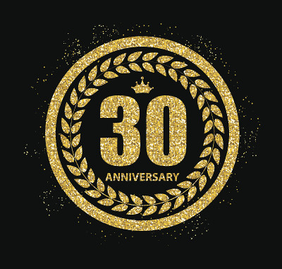 模板30年周年矢量插图