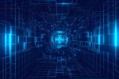 数字网络空间，数据网络隧道背景