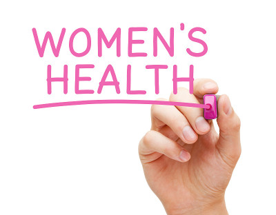 妇女健康用粉色记号笔手写