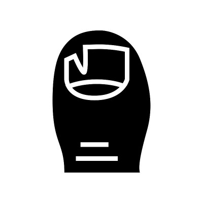 崩溃的指甲疾病字形图标矢量插图