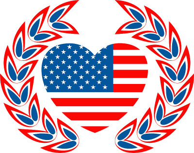 美国独立日平面矢量图标。7月4日庆祝派对。