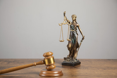 法官用木槌审判正义女士