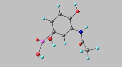 乙酰氨基酚分子结构分离在灰色上
