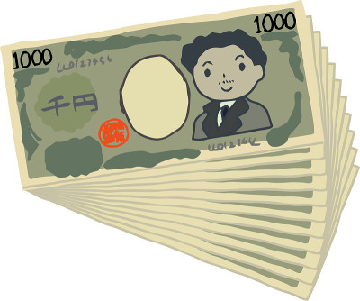 Bunch of  Cute hand-painted Japanese 1000 yen note