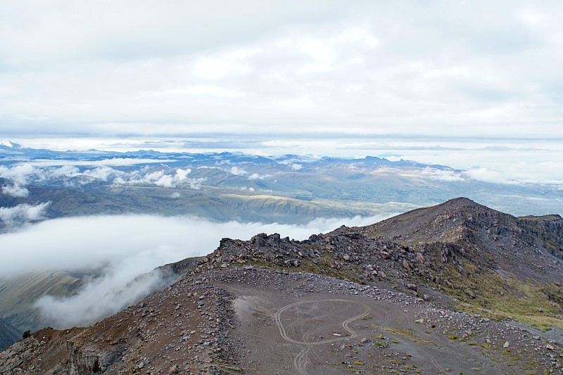 卡扬贝火山荒凉的景观