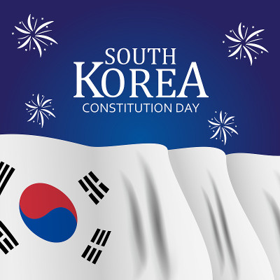 韩国宪法日背景矢量图