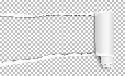 Vector torn hole from left to right side in sheet 