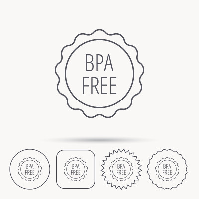 BPA免费图标。双酚a的塑料的迹象。