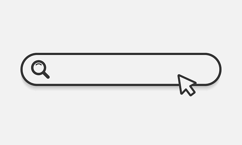 搜索栏，搜索框与白色背景上的阴影-股票向量。