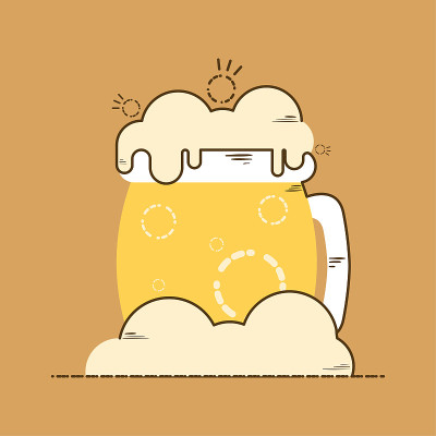啤酒杯上的啤酒泡沫图标
