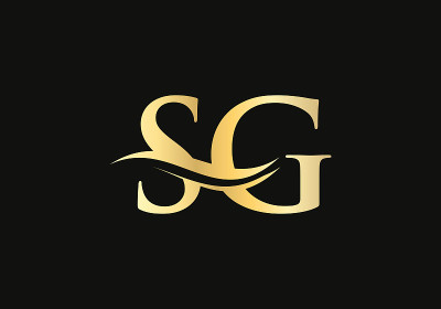首连字母SG标志设计。现代字母SG标志设计向量与现代时尚