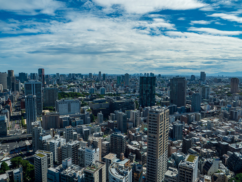 东京大都会和摩天大楼的景观