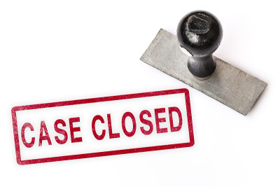 Case closed text sign label stamp。