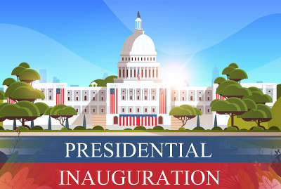 美国华盛顿特区国会大厦美国总统就职日庆祝概念