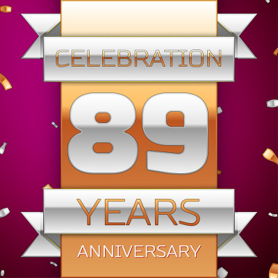 Realistic Eighty nine 89 Years Anniversary Celebra