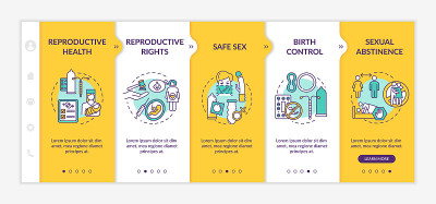Reproductive system health onboarding vector templ