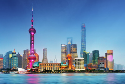 中国上海浦东市中心