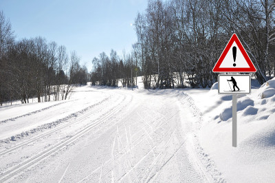 在巴伐利亚森林的弗劳恩瑙的越野滑雪场