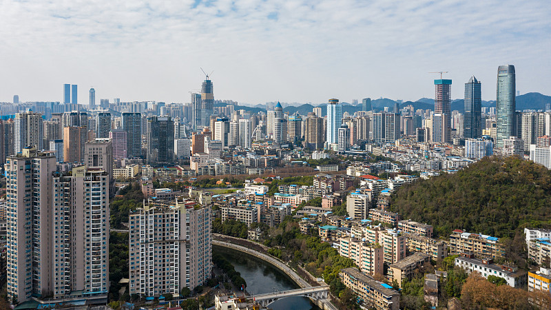 中国贵阳市鸟瞰图