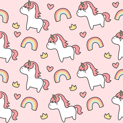 Cute unicorn and rainbow Seamless Pattern Backgrou