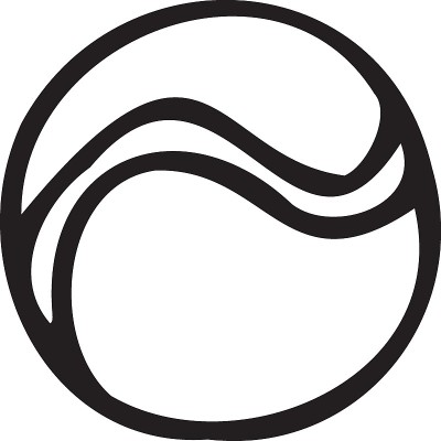 网球手画矢量涂鸦插图。卡通网球。运动器材。孤立在白色背景上。手绘简单元素