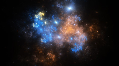 抽象的分形图看起来像星系