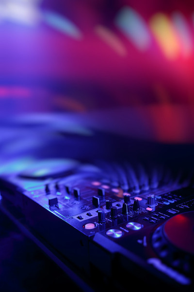 DJ混音与浅色聚光灯迪斯科