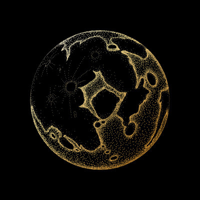 矢量图的月亮，金色设计