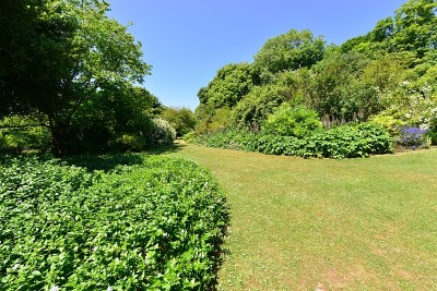 夏天的英国乡村花园。