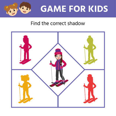 Education logic game for preschool kids. Kids acti