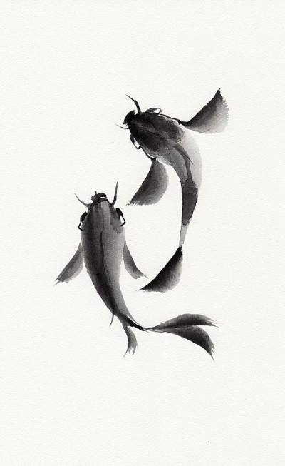 鱼类水彩画