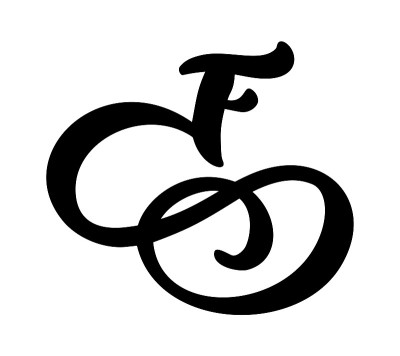 矢量复古花字f字书法元素繁盛。手绘标志页面装饰和设计插图漩涡装饰。婚礼贺卡和请柬的装饰