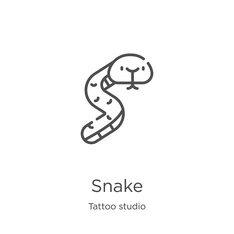 snake icon vector from tattoo studio collection. T