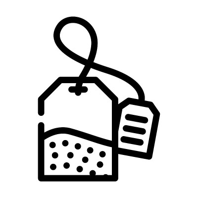 袋茶线图标矢量插图