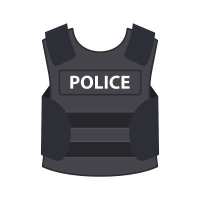 警察防弹背心图标矢量插图