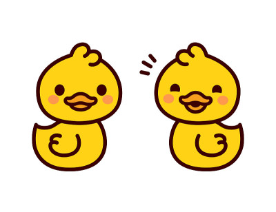 可爱的卡通小鸭子