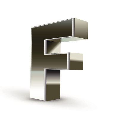 3d银钢字母F