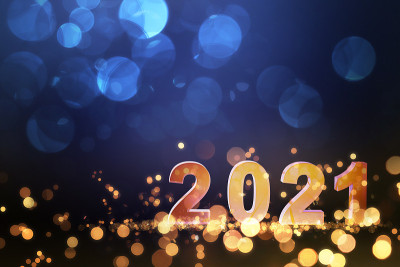 新年快乐。在2021年开始。三维演示