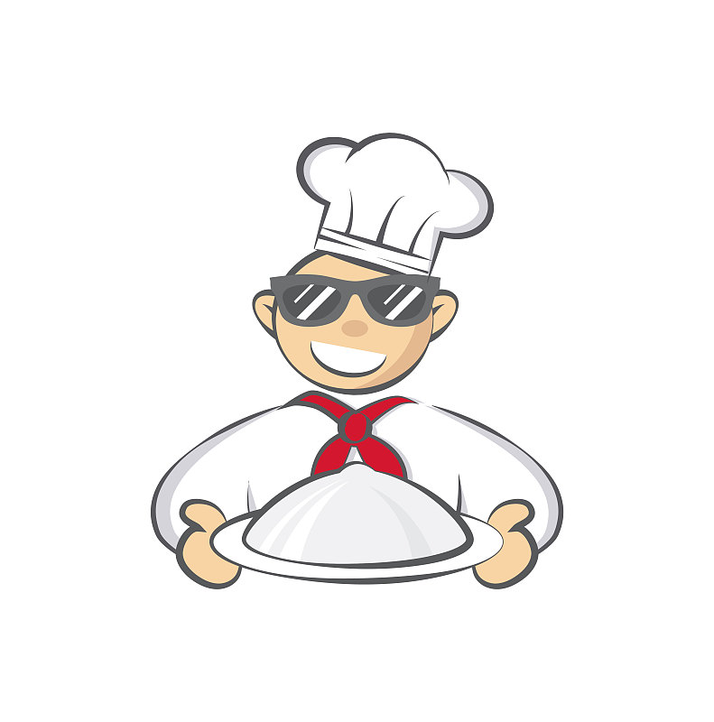 Smiling Chef cartoon character on white